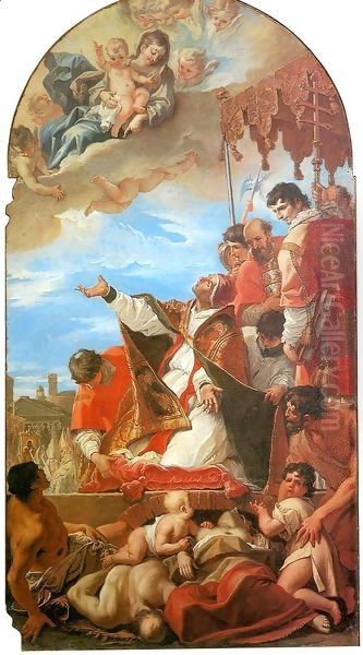 Pope Gregory the Great before Virgin Oil Painting by Sebastiano Ricci