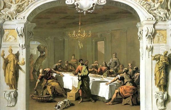 Last Supper Oil Painting by Sebastiano Ricci