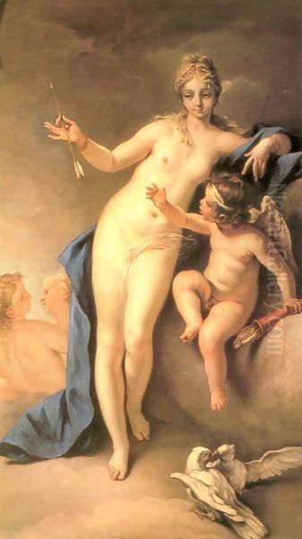 Venus and Cupid Oil Painting by Sebastiano Ricci