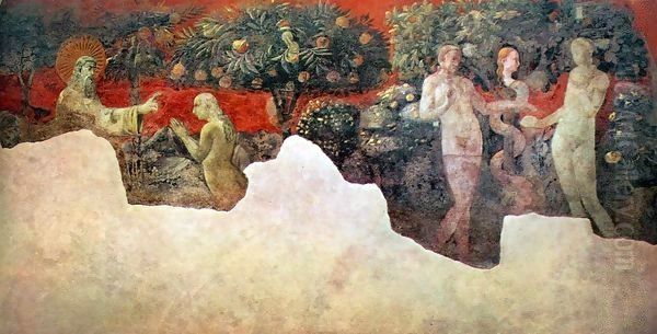 Stories of Genesis Creation of Eve and the Expulsion Oil Painting by Paolo Uccello