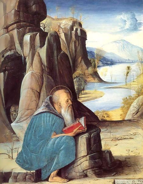 Saint Jerome Reading Oil Painting by Alvise Vivarini