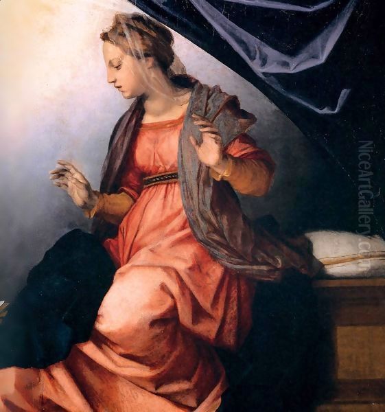 Annunciation (detail) 2 Oil Painting by Andrea Del Sarto