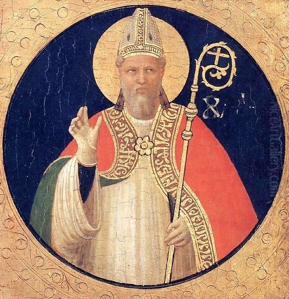 A Bishop Saint Oil Painting by Angelico Fra