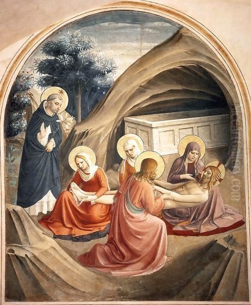 Lamentation over Christ (Cell 2) Oil Painting by Angelico Fra