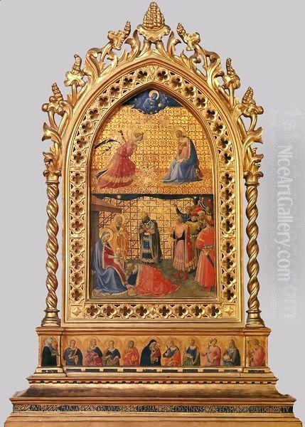 Annunciation and Adoration of the Magi Oil Painting by Angelico Fra