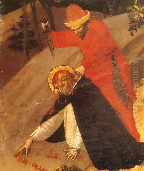 St Peter Martyr Altarpiece (detail) Oil Painting by Angelico Fra