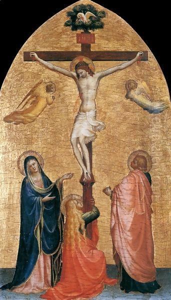 Crucifixion with the Virgin, John the Evangelist, and Mary Magdelene Oil Painting by Angelico Fra