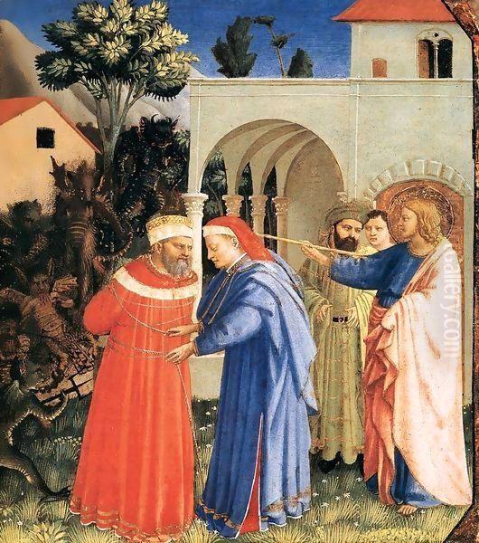 The Apostle St James the Great Freeing the Magician Hermogenes Oil Painting by Angelico Fra