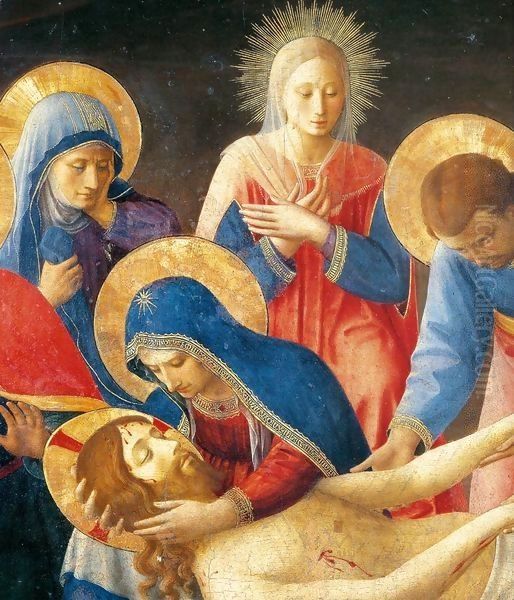 Lamentation over Christ (detail) Oil Painting by Angelico Fra