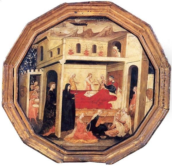 Desco da parto (recto) Oil Painting by Bartolomeo Di Fruosino