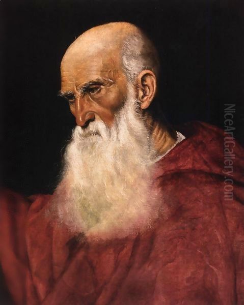 Portrait of a Cardinal Oil Painting by Jacopo Bassano (Jacopo da Ponte)