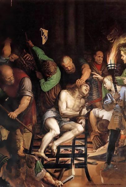 The Martyrdom of St Lawrence Oil Painting by Antonio Campi