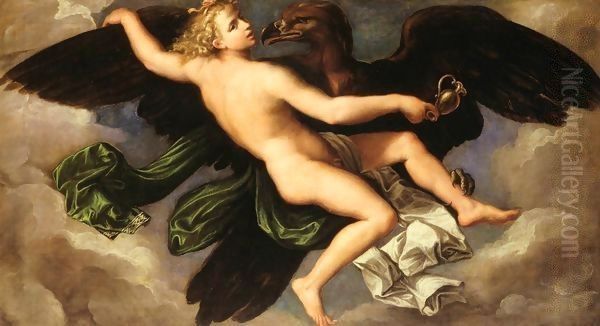 The Rape of Ganymede Oil Painting by Girolamo da Carpi