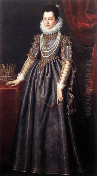 Portrait of Christine of Lorraine Oil Painting by Domenico Casini And Valore Casini