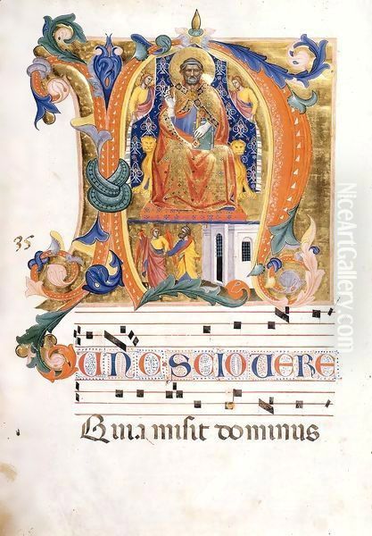 Antiphonary (Folio 35v) Oil Painting by Cenni Di Francesco Di Ser Cenni