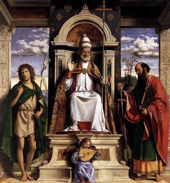 St Peter Enthroned with Saints Oil Painting by Giovanni Battista Cima da Conegliano