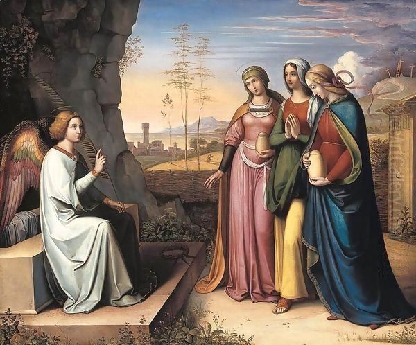 The Three Marys at the Tomb Oil Painting by Peter von Cornelius