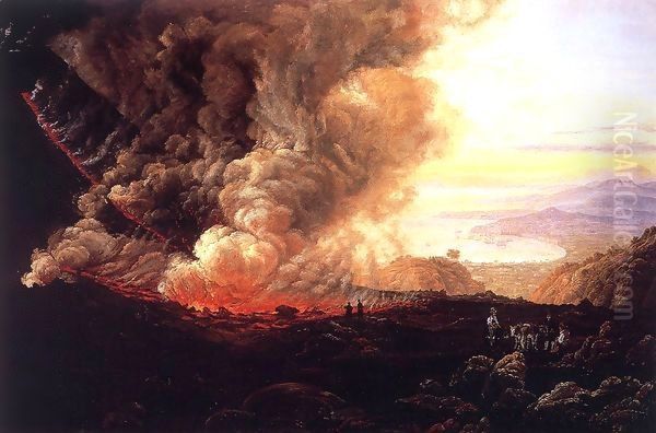 Eruption of the Vesuvius Oil Painting by Johan Christian Clausen Dahl