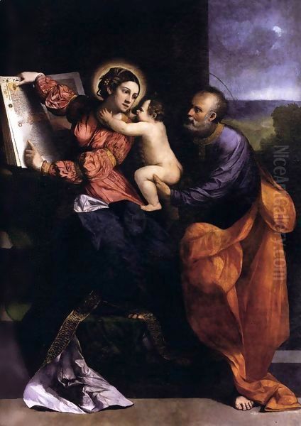 The Holy Family Oil Painting by Dosso Dossi