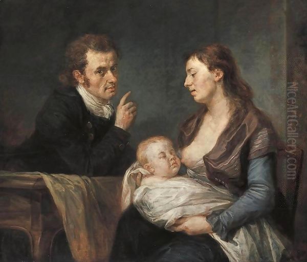 Family Portrait Oil Painting by Georg Edlinger Johann