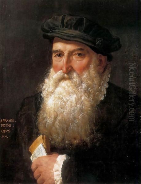 Portrait of Giovan Angelo Annoni Oil Painting by Giovanni Ambrogio Figino