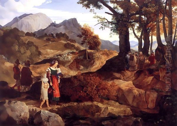 Ideal Landscape near Rocca Canterana Oil Painting by Carl Philipp Fohr