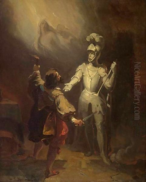 Don Juan and the Statute of the Commander Oil Painting by Alexandre Evariste Fragonard