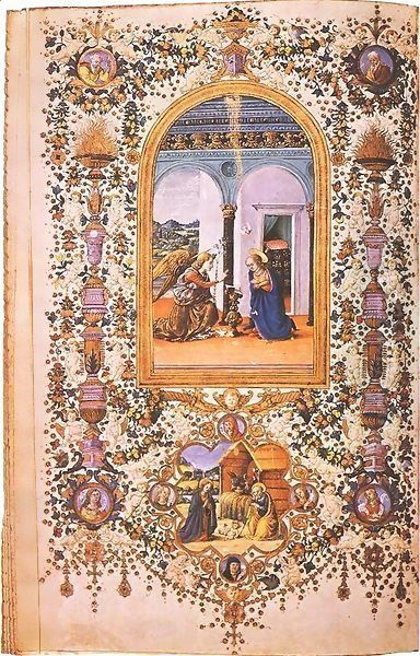 Prayer Book of Lorenzo de' Medici Oil Painting by d'Antonio del Chierico (or Cherico) Francesco