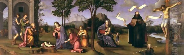 Adoration of the Child 2 Oil Painting by Francesco Francia