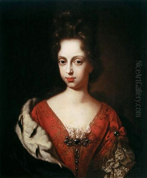 Portrait of Anna Maria Luisa de' Medici as a Young Woman Oil Painting by Anton Domenico Gabbiani