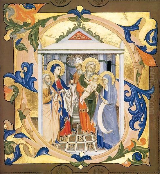 Gradual from Santa Maria degli Angeli (Folio 32v) 2 Oil Painting by Don Silvestro Dei Gherarducci