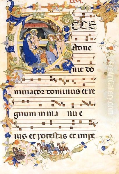 Gradual 1 for San Michele a Murano (Folio 46) Oil Painting by Don Silvestro Dei Gherarducci