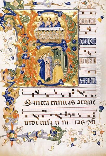 Gradual 2 for San Michele a Murano (Folio 74) Oil Painting by Don Silvestro Dei Gherarducci