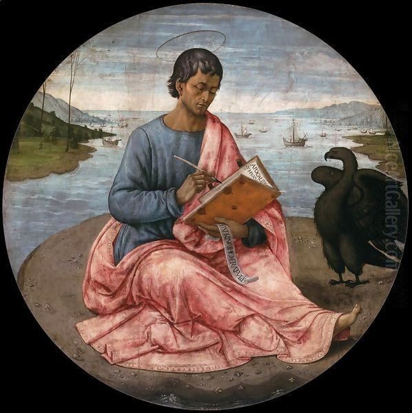 St John the Evangelist on the Island of Patmos Oil Painting by Domenico Ghirlandaio