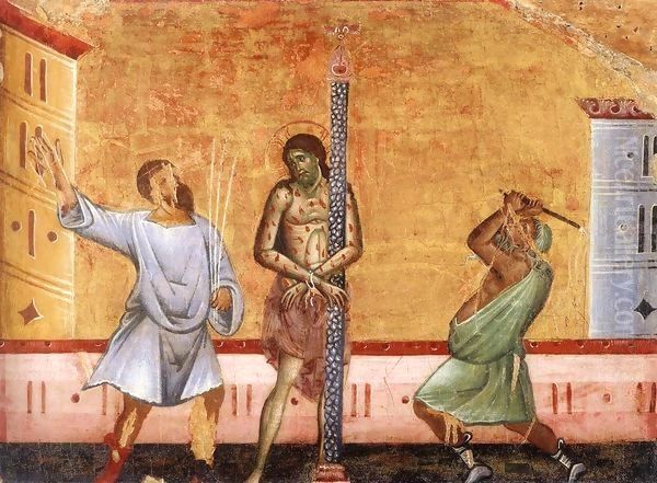 Flagellation Oil Painting by Guido Da Siena