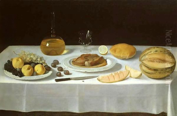 Serving Table Oil Painting by Juan Van Der Hamen