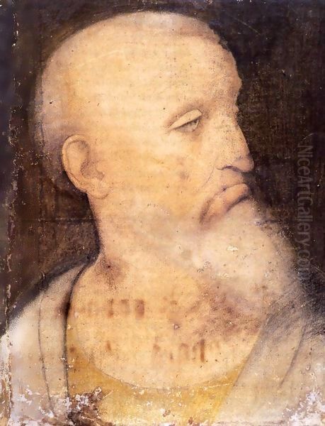 Head of St Andrew Oil Painting by Leonardo Da Vinci