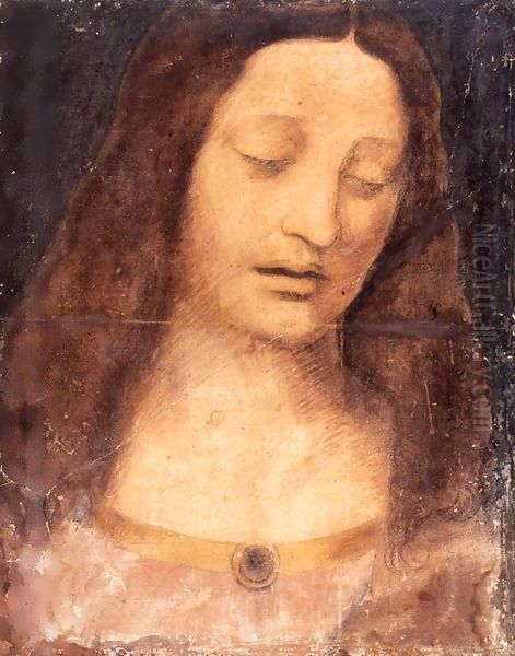 Head of Christ 2 Oil Painting by Leonardo Da Vinci