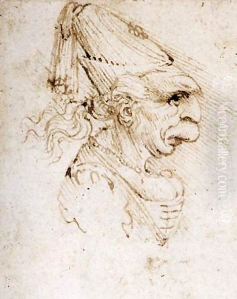 Caricature 3 Oil Painting by Leonardo Da Vinci