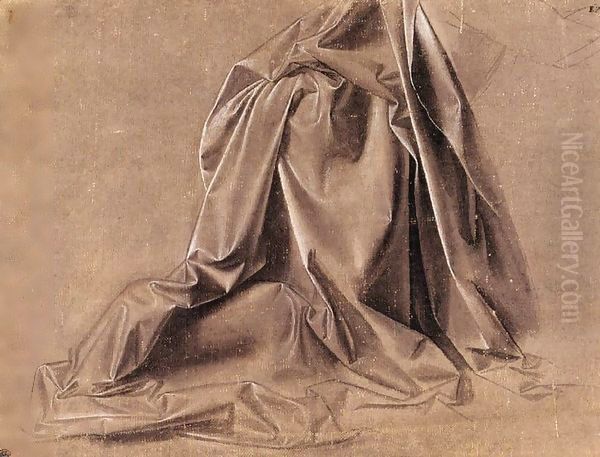 Drapery for a seated figure Oil Painting by Leonardo Da Vinci