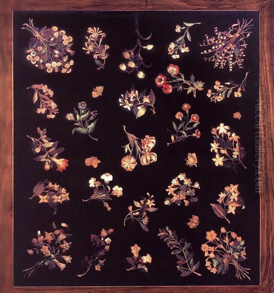 Model for a pietre dure table top Oil Painting by Jacopo Ligozzi