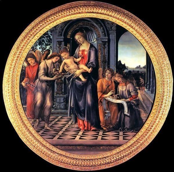 Virgin and Child with Angels Oil Painting by Filippino Lippi