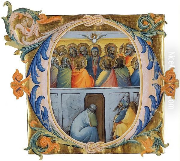 Antiphonary (Cod. Cor. 1, folio 111v) Oil Painting by Lorenzo Monaco