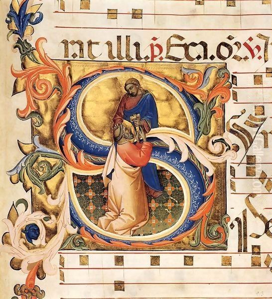 Antiphonary (Cod. Cor. 8, folio 134) Oil Painting by Lorenzo Monaco