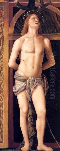 St Sebastian Oil Painting by Bernardino Luini