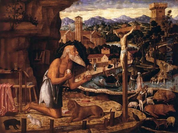 St Jerome in the Desert Oil Painting by Giovanni Mansueti