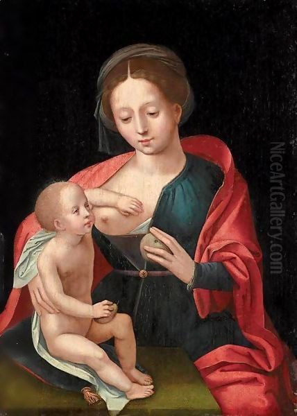 Virgin and Child 2 Oil Painting by Master of Female Half-Figures