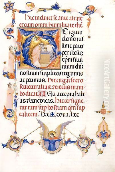 Missal (Folio 58) Oil Painting by Master of the Codex of St. George