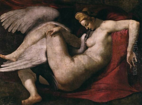 Leda and the Swan 2 Oil Painting by Michelangelo Buonarroti