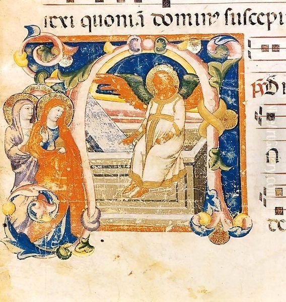 Antiphonary (Folio 152r) Oil Painting by Italian Miniaturist